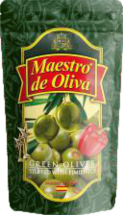 Оливки з перцем "Maestro de Oliva", 170г РЕТ